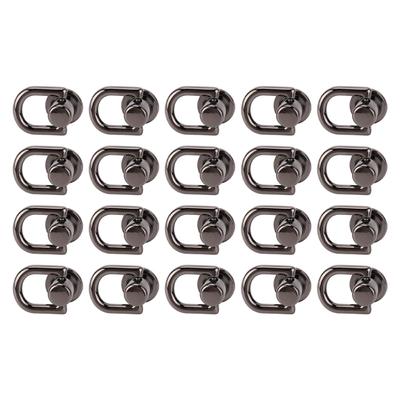 20PCS D Ring Rivets Metal Screw Stud Rivet 16x12mm 360 Degree Rotating Rivets for DIY Leather