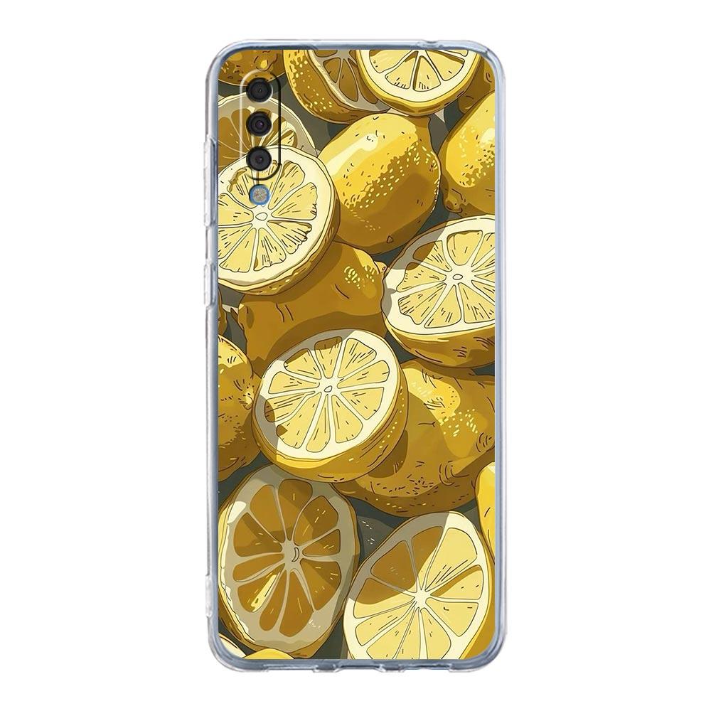 Phone Case For Samsung A56 A36 A26 A16 A14 A12 A22 A32 5G A34 A42 A52 A54 A50 A70 A40 A20E A20S A04S A06 Cover Retro Fruit lemon