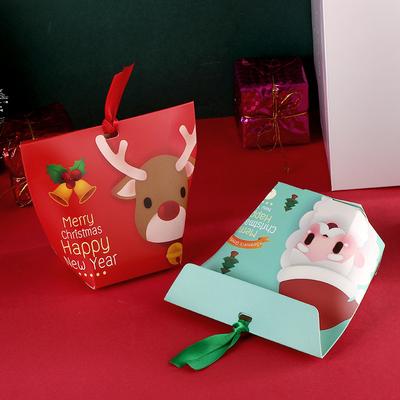 10 Teile/los Weihnachten Weihnachtsmann Geschenkverpackungsbox Weihnachtsfeier Süßigkeitenverpackungsbox Umweltfreundliche Papierbox