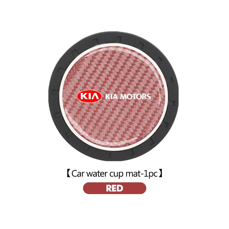 1/2pcs Car Coasters Silicone Auto Badge Water Cup Pads Anti Slip Mats For KIA Sportage Rio Ceed Niro Soul Stonic Picanto Proceed Yzck10