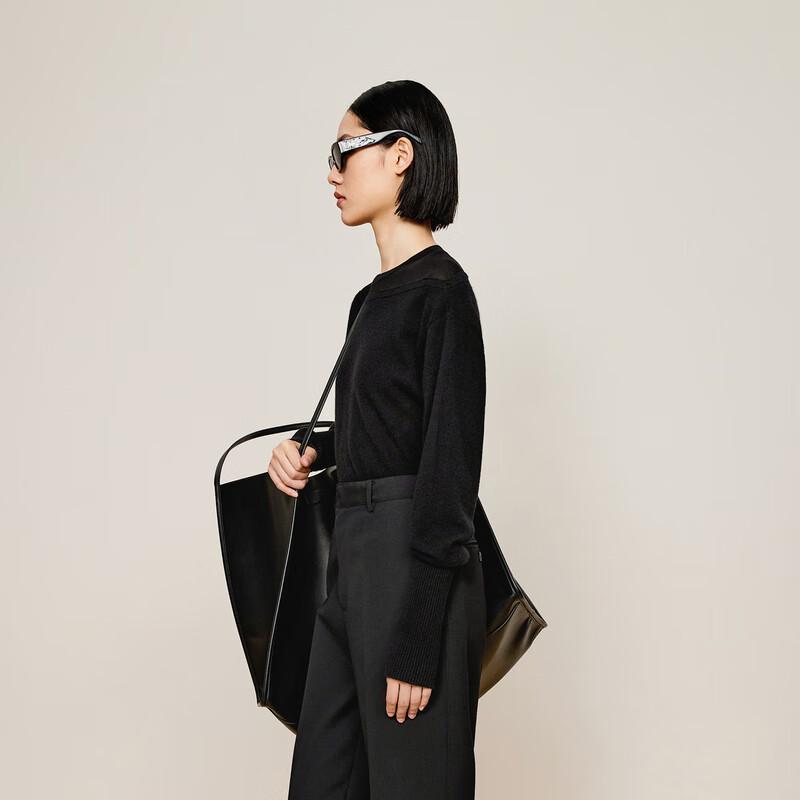 LESS 2024 Winter Crew Neck Cashmere Sweater