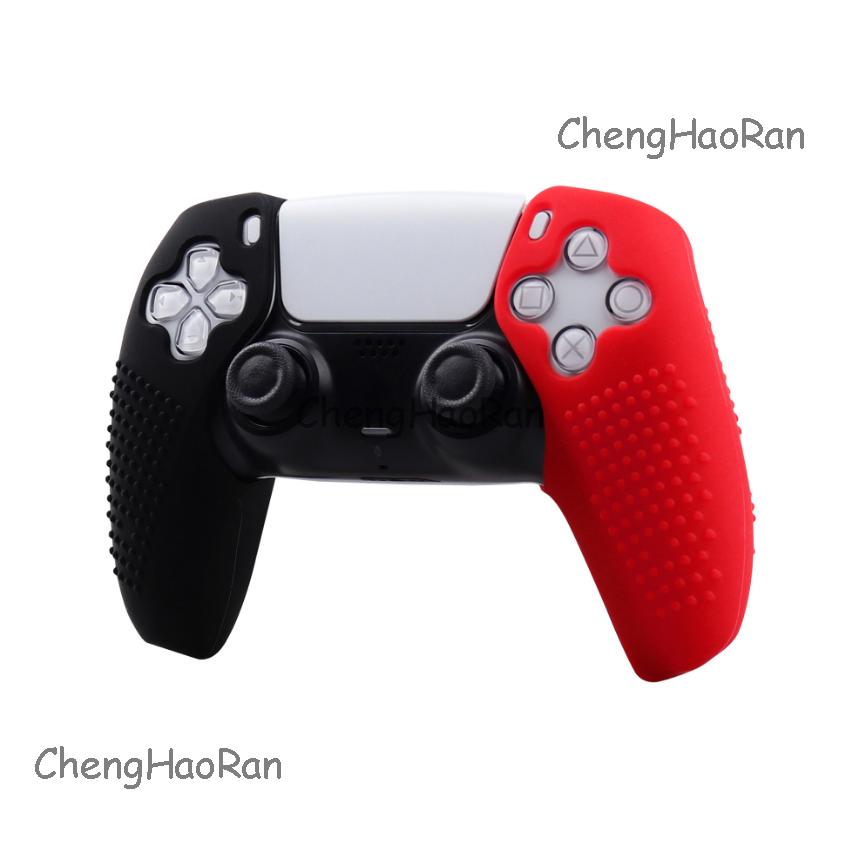 ChengHaoRan For PS5 Split Silicone Case Sleeve with Antiskid Particles for PS5 Controller Cover Skin Silicone Case