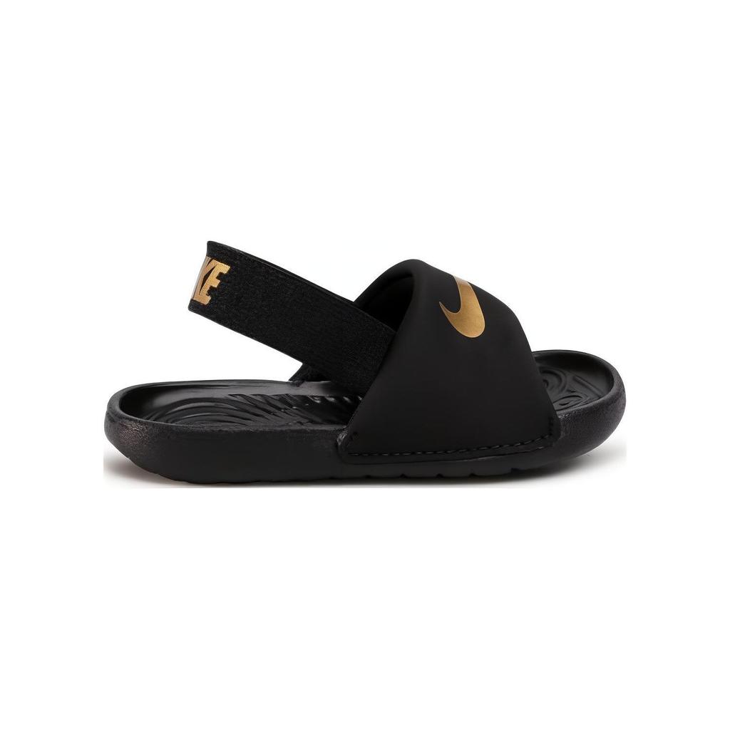 Nike Kawa Slide TD Nero Oro Metallico Scarpe da Ginnastica per Bambini BV1094-003