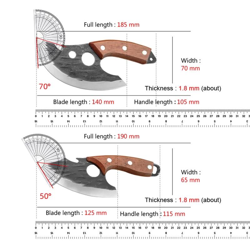 Kitchen Knives Barbecue Cleaver Meat Chop Vegetables Fruit Knife Chef Boning Knives Wood Handle Hand Forge Cooking Slicing Knife
