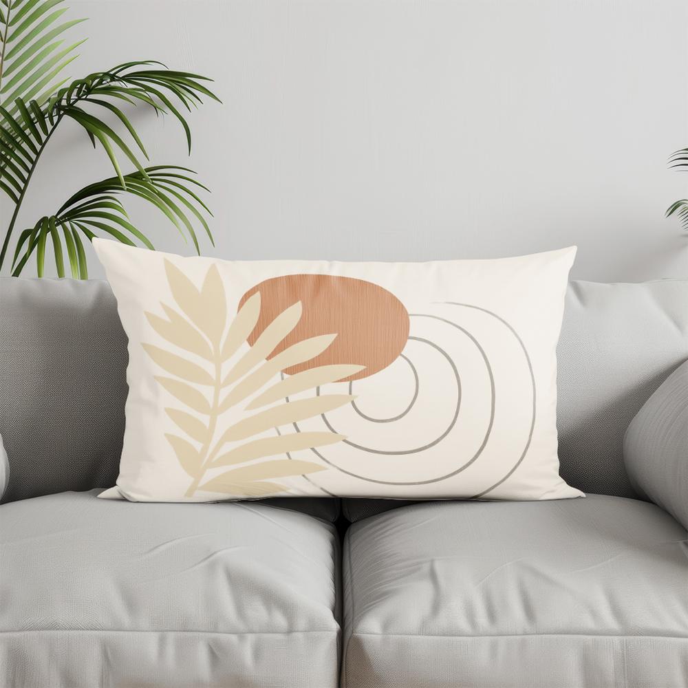 Home Decor Modern Leaf & Dot Pattern Pillow Suitable For Sofa Bedroom Car Pillow Cover Cushion Rectangular Back Cushion