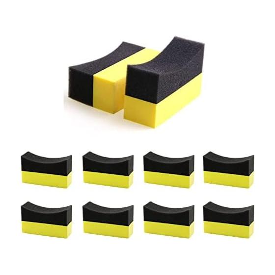Car Wash Sponge Tire Wax Set of 10 Arched Car Bike Tire Coat Coating Scale Removal Polishing Glass Car Beauty Maintenance