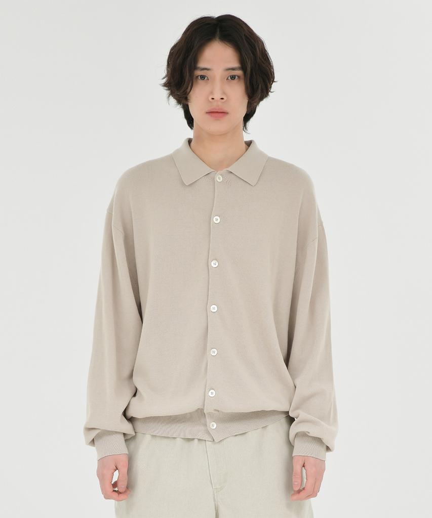 Brownyard Collared Cardigan, Beige