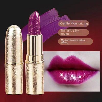 Pearlescent Lipstick Non-stick Cup Moisturizing Waterproof Lipsticks Rose Purple Lip Gloss For Women.
