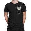 POCKET CAT Mens Funny  Cotton T-Shirt Animal Pet Cute Kitten Top Eco Tee