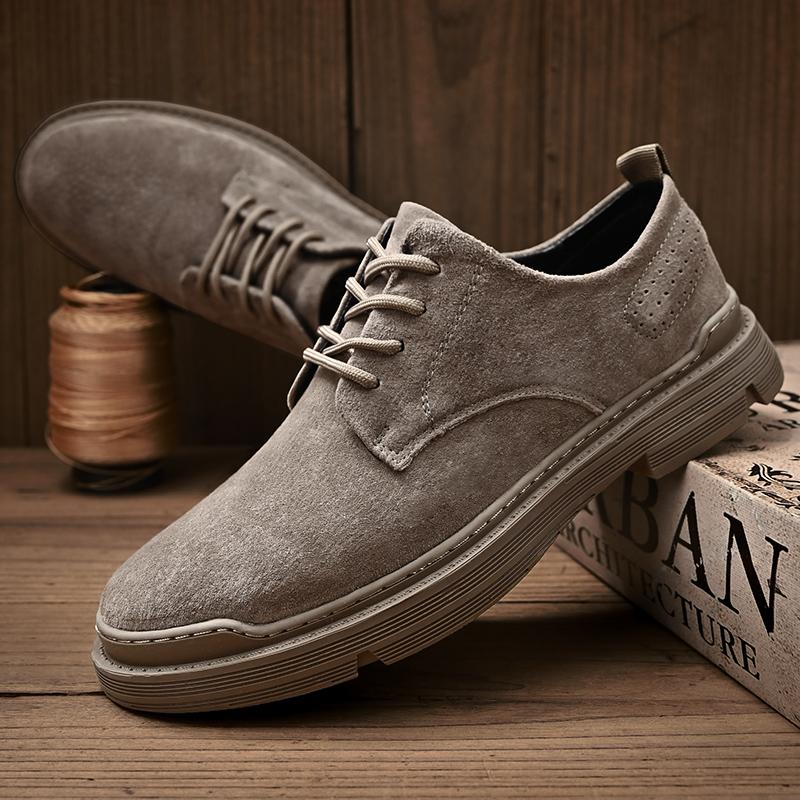 Men's Comfortable Fashion Suede Leather Shoes Men Daily Business Casual Shoes Formal Lace-up Men Dress Shoes Footwear