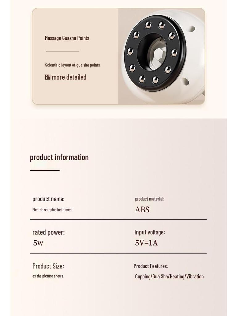 Intelligent Heating Guasha & Cupping Massage Device for Full-Body Lymphatic and Meridian Therapy