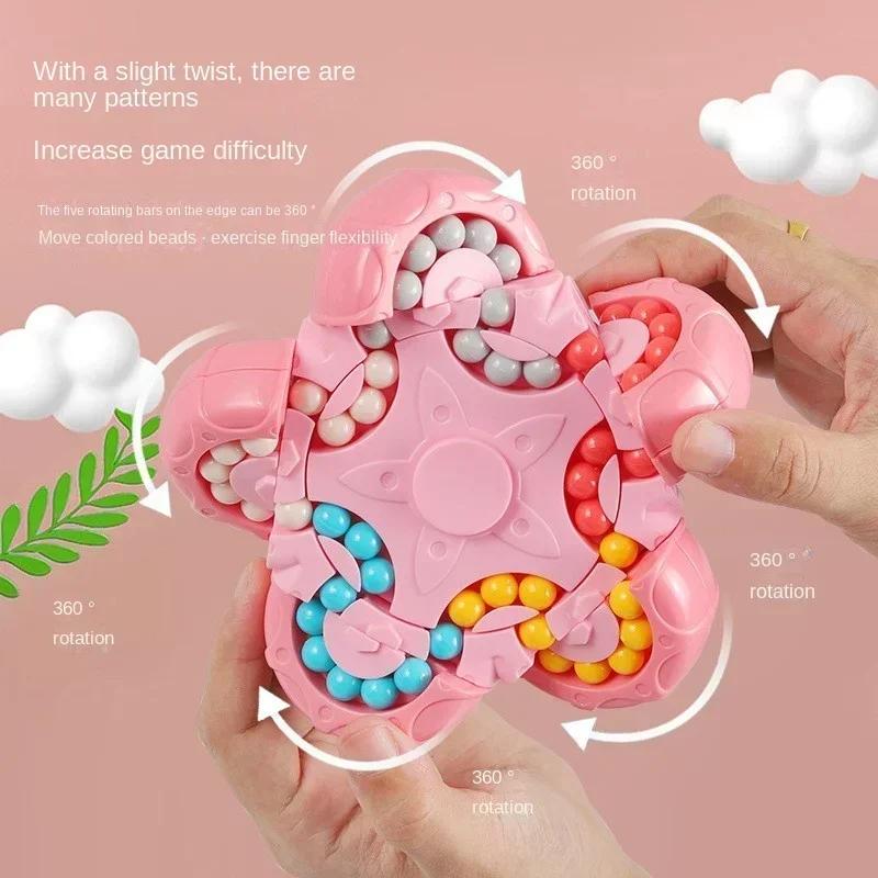 Montessori Rotating Magical Bean Cube Fingertip Toy Children Mind Brain Teaser Game Educational Spinners Stress Relief Toys