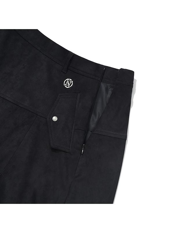 Kirsh Collection Suede Pumpkin Skirt [Charcoal]