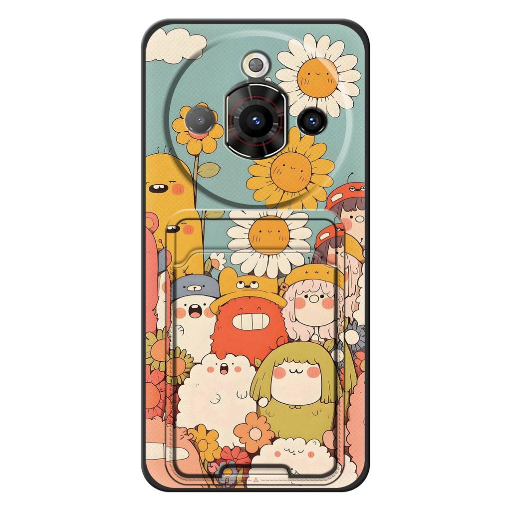 Card bag Card slot Phone Case For ZTE Nubia Focus Pro 5G Cute TPU Graffiti Shockproof Waterproof Dirt-resistant Cartoon