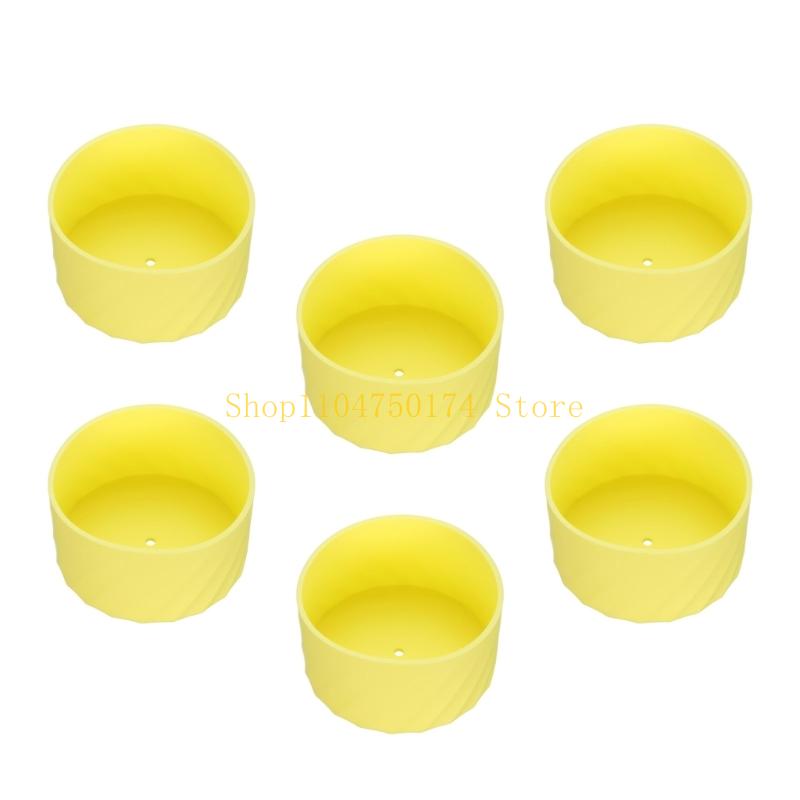 6 Stück Weicher Silikon-Getränkebehälter-Schutz 7,5 cm Durchmesser Stoßdämpfende Becherhülle Für Zuhause Büro Outdoor Top-Angebot
