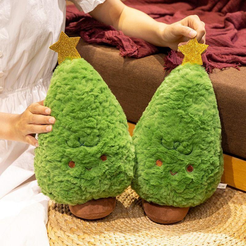 35cm Cute Little Christmas Tree Plush Toy Cartoon Little Pine Tree Christmas Decoration Plant Doll A Birthday and Christmas