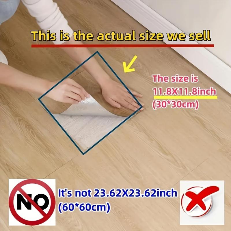24pcs Peel & Stick Floor Tiles, Wood Grain Design, Waterproof Self-Adhesive, Wear-Resistant, Easy DIY Installation for Bedroom, Living Room Decor