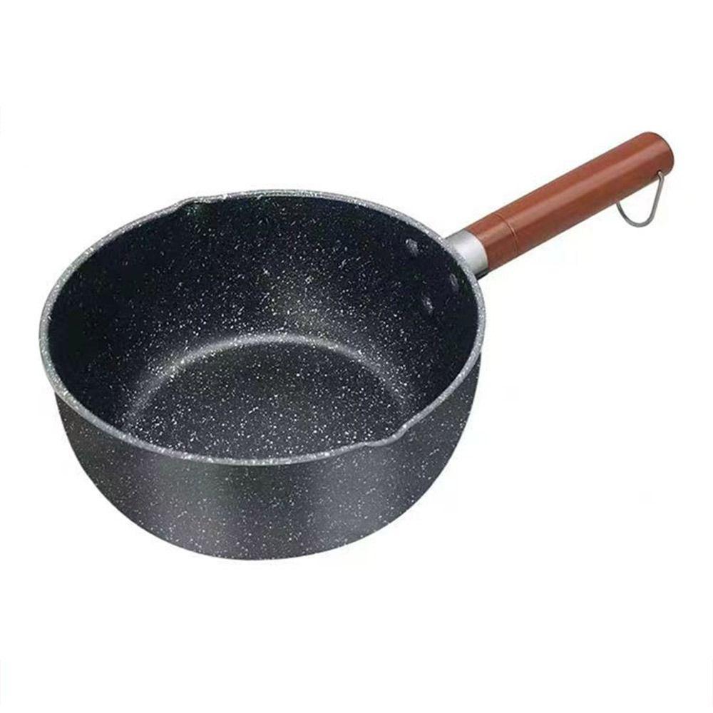 

with Wooden Handle Fried Egg Saucepan Iron Wheat Stone Stockpot Noodle Pot Kitchen Supplies 18cm