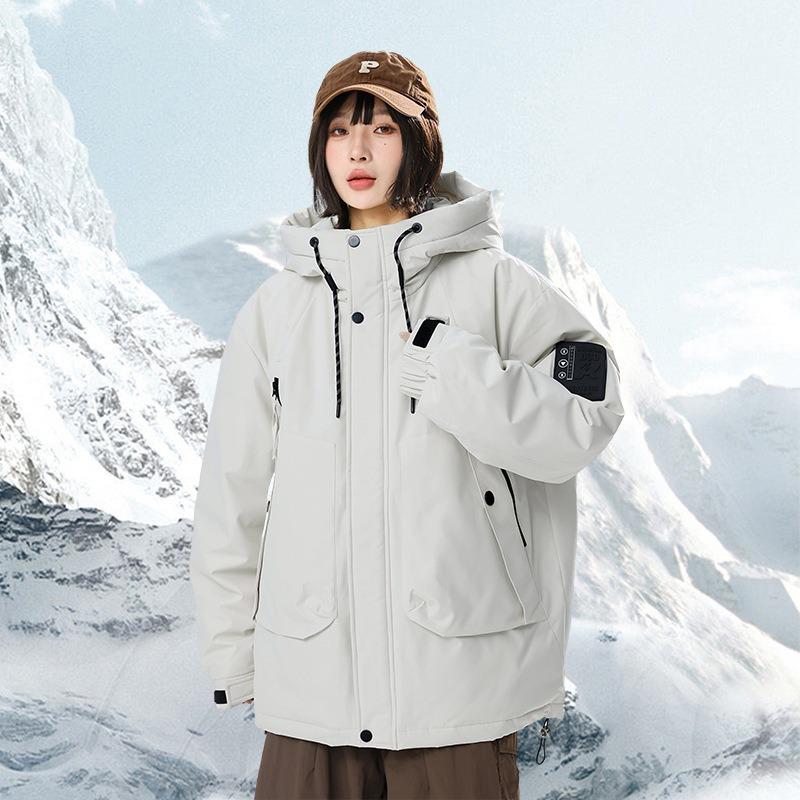 Winter Trendy Outdoor Jacket Down Jacket Trendy Loose Casual Hooded Multi-bag Couple Jacket