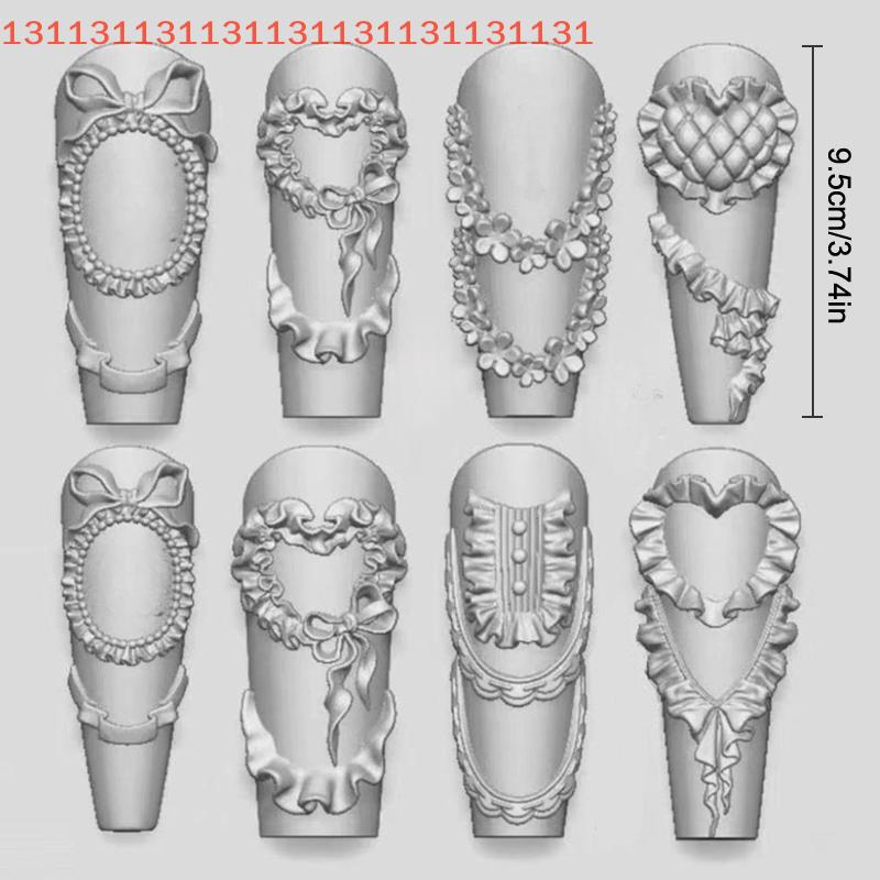 Bow Ribbon Silicone Nail Mold Flower Nail Decorations Nails DIY Design Stereoscopic Stamping Manicure Tools