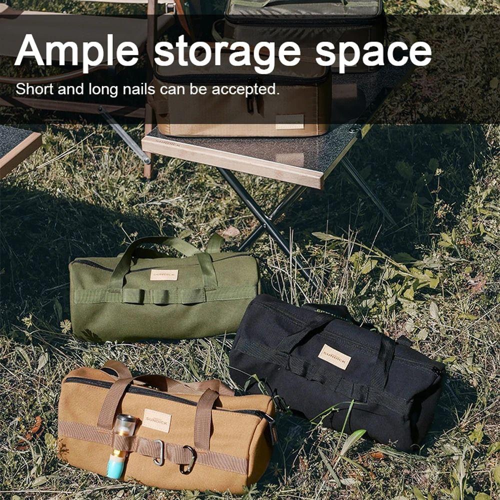 Double Thick Layers Tent Peg Storage Bag Cylinder Shape Tent Stake Bag  Utility Tool Storage