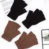 Knitted Fingerless Gloves for Men and Women Winter Warm Half Finger Stretchy Soft Knit Mittens for Outdoor Use