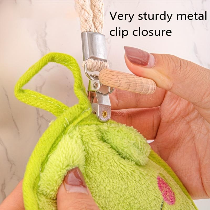 6pcs Towel Clip Set, Multi-Functional Bathroom Hook with Rope, Suitable for Towels and Washcloths, Household Bathroom Storage Accessories