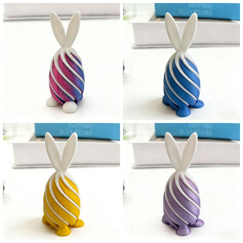 Easter Bunny Ornament 3D Printed Ornament Cute Rabbit Eggs 3d Printing Easter Eggs Desk Accessories Easter Day Party Gift