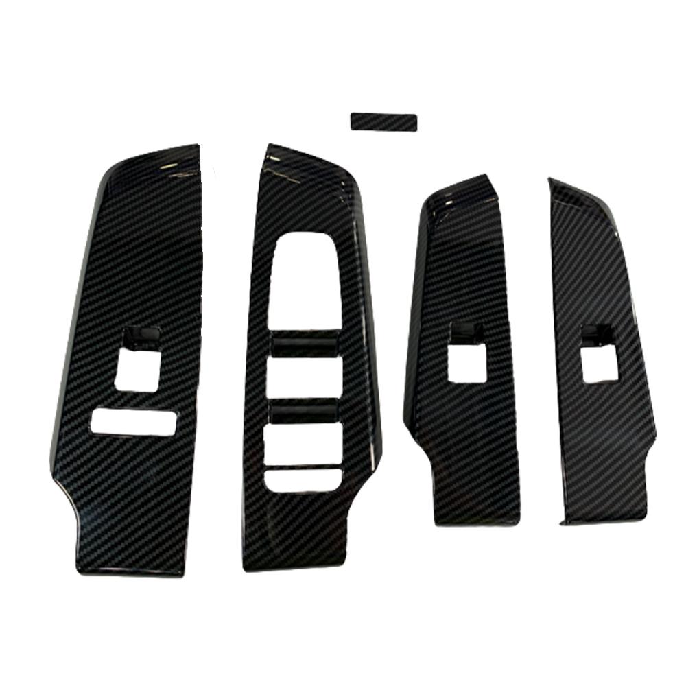 4pcs Window Lift Switch Button Cover Trim Window Switch Bezel Trim for Mitsubishi Outlander 2024-2024 ABS Carbon Fiber