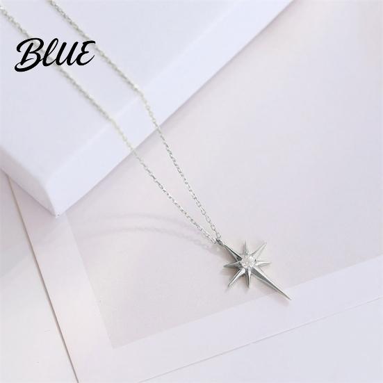 Versatile Style Necklace Mini Eight-Pointed Star for Women Rhinestone Polished