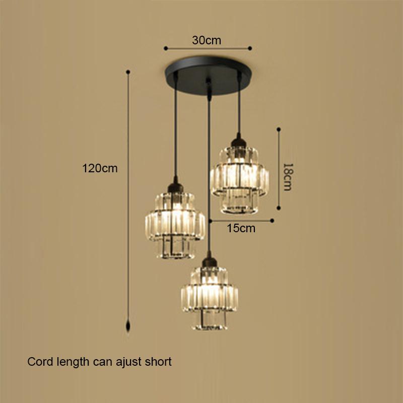 Dining Room Crystal Chandelier Golden Kitchen Island Hanging Light Interior Decor Luxury Modern Led Ceiling Lamp Pendant Light