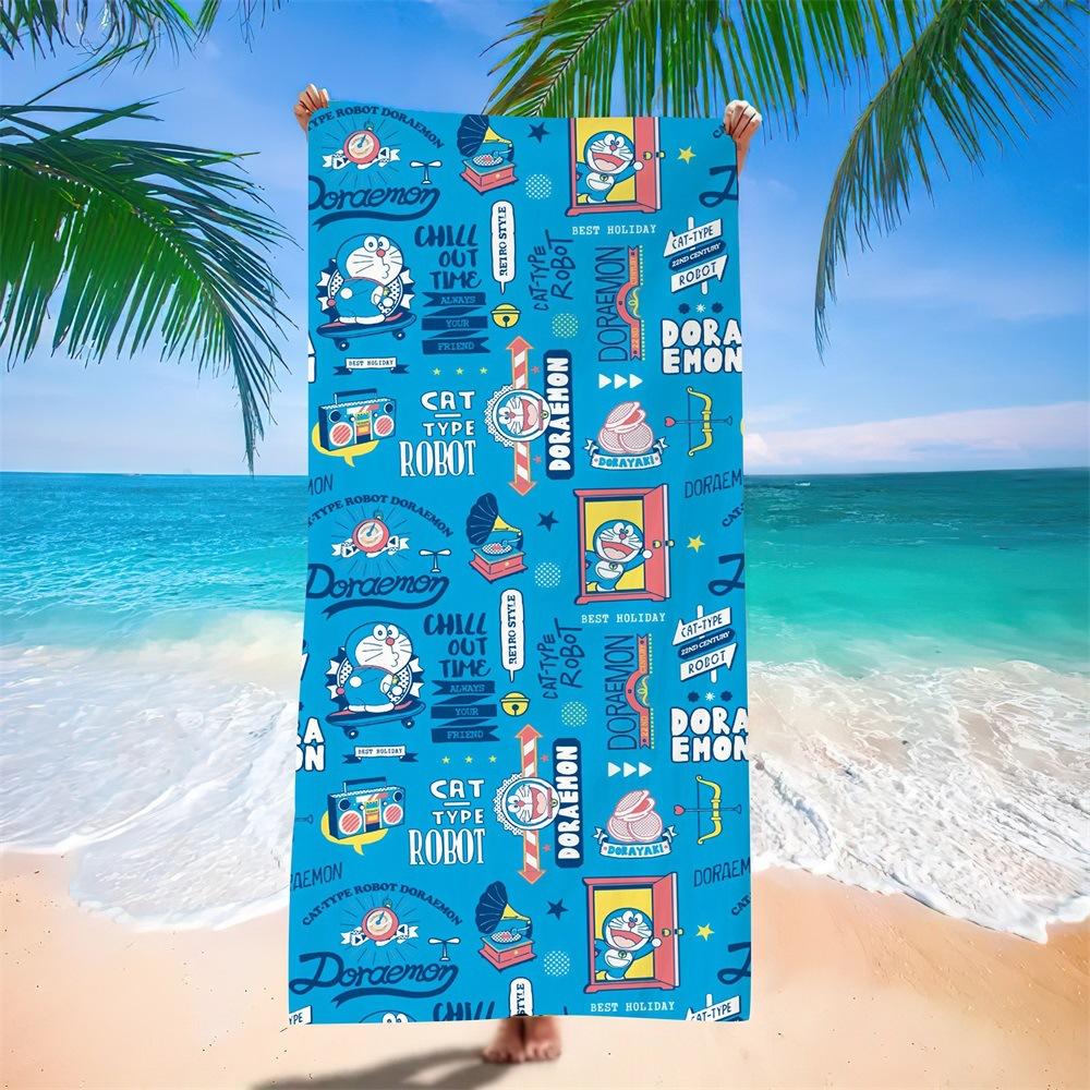 Cute Cartoon Character Printed Microfiber Beach Towel Quick Dry Soft Bath Towel For Kids Swimming