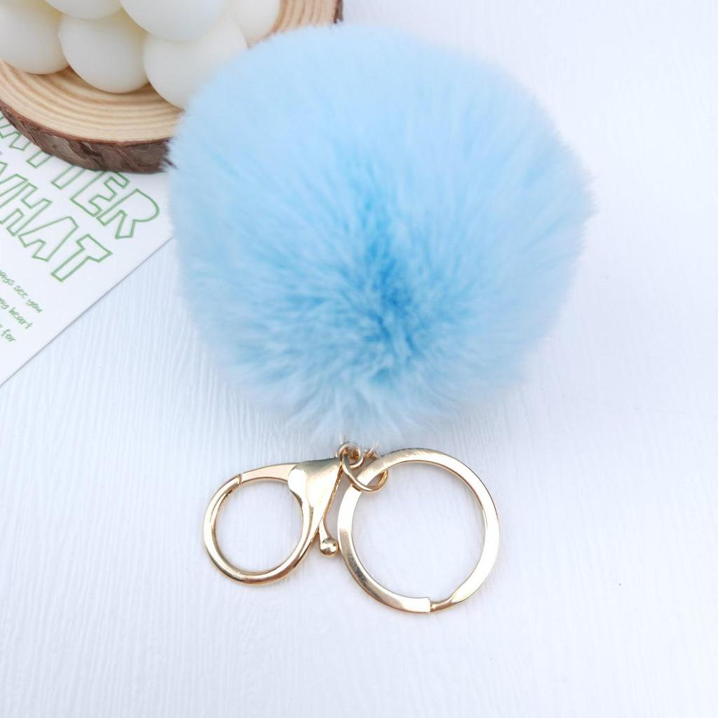 Creative Imitation Rex Rabbit Fur Ball Keychain - Plush Bag and Car Pendant Gift