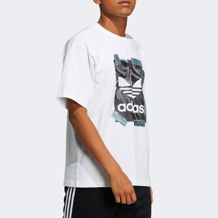 Adidas Originals Clover Casual Round Neck Breathable Short Sleeve T-Shirt Unisex Tops White HL4114