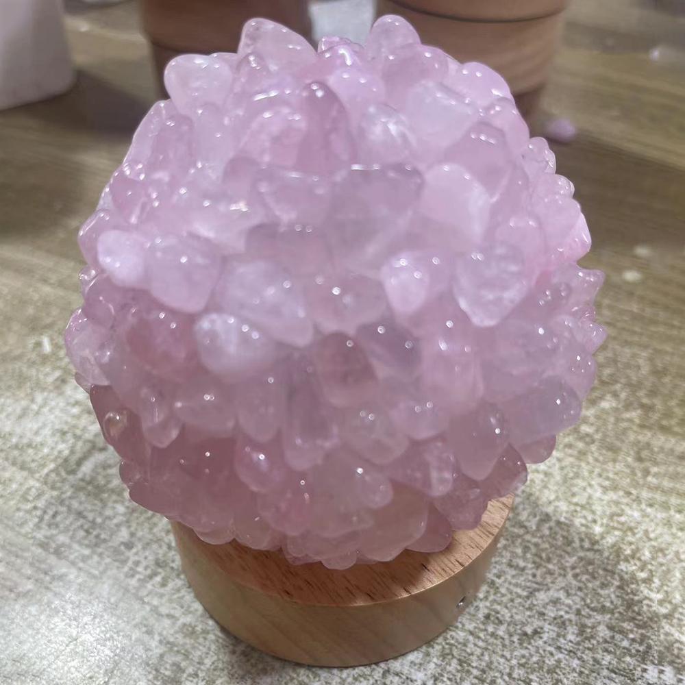 Amethyst Crystal Night Light Healing Natural Crystal Ball Table Lamp for Home Office Decorative A