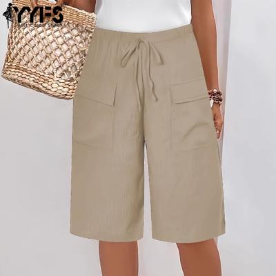 Women's Fashion Casual Solid Color Print High Waist Sport Shorts