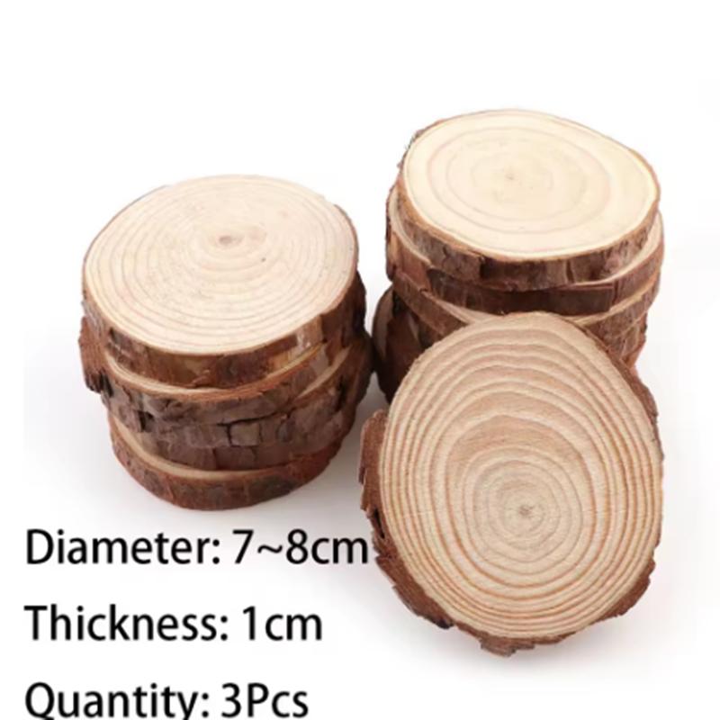 3-16CM Thick Natural Pine Round Unfinished Wood Slices Circles With Tree Bark Log Discs DIY Crafts Wedding Party Painting 1-10pc