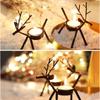 Reindeer Christmas Candle Holder Iron Deer Candle Pillar Rustic Elk Candlestick Stand  Living Room