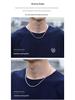 Men's Trendy Thick 925 Sterling Silver Clavicle Chain Necklace - White Gold Plated, No Pendant