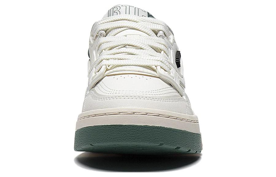 Li Ning 001 BTC Abrasion Resistant Breathable Low top Skateboard Shoes Women's White Green AGCT008-1