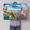 Valencia Stadtbild Blechposter Benutzerdefinierte Wandkunst Retro Vintage Metallschilder für Fans Dekoration Hausdekor Zubehör Raum