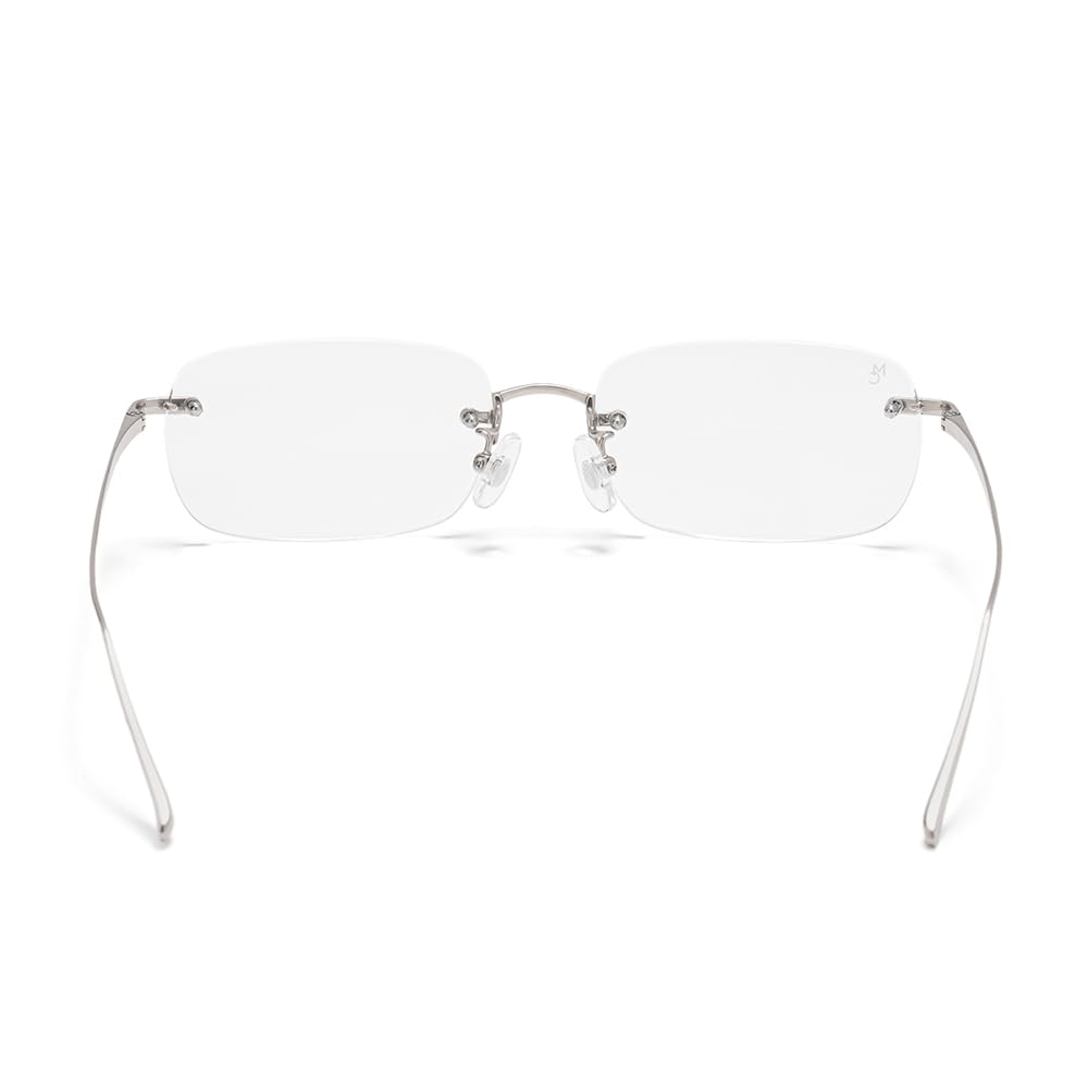 Óculos de Sol Modernos Clássicos Sem Aro Proteção UV Óculos de Sol Sem Aro Lentes Transparentes Óculos da Moda Proteção UV Unissex Moda Coreana Modakura [MODERNO