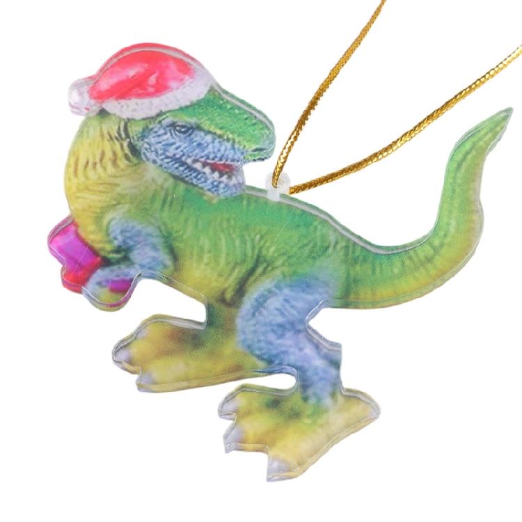 

Christmas Tree Hanging Ornaments Thanksgiving Gift Dinosaur in Christmas Hat