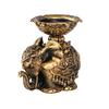 Lucky Antiqued Elephant Candle Holder Animal Statue for Desktops Centerpieces