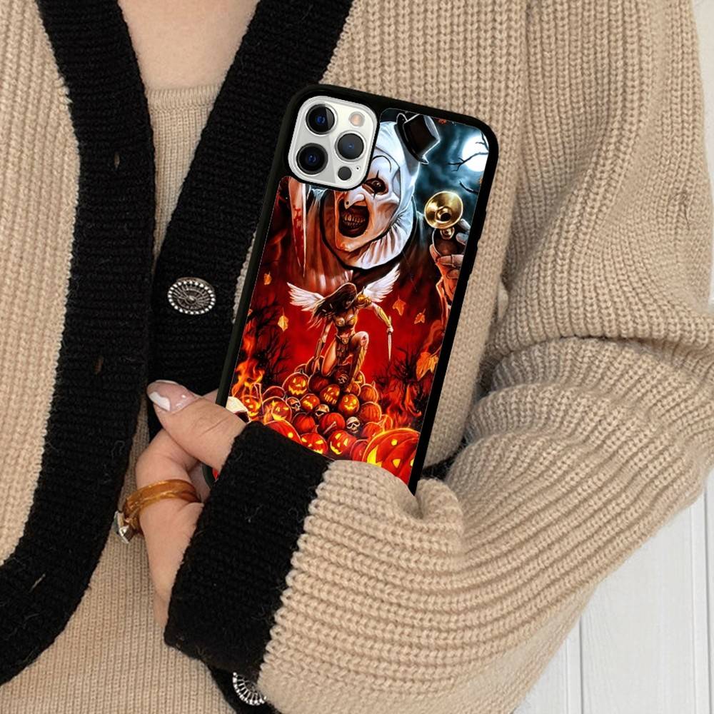 T-Terrifier Funny Horror Phone Case For IPhone 16 Pro Max 15 14 Plus 14 13 12 11 17 PC+TPU Cases Back Cover