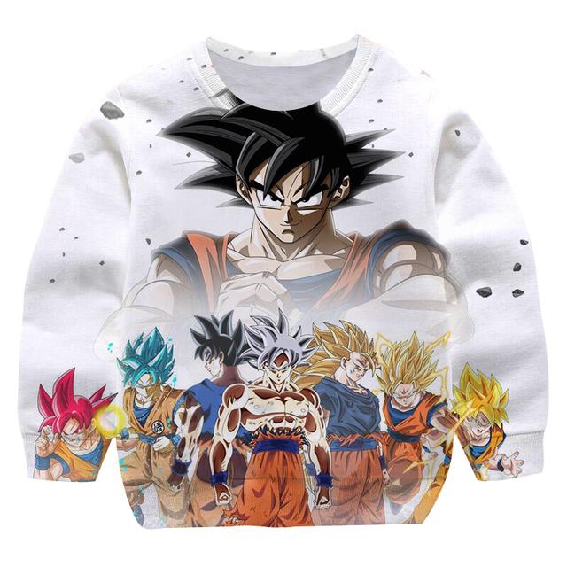 

2025 Дитячі толстовки з круглим вирізом Dragon Ball Z Goku Супер Крутий принт Хараджуку 3D-друк Пуловер для хлопчиків та дівчаток Дитячий одяг Довгий рукав 9-10 Years