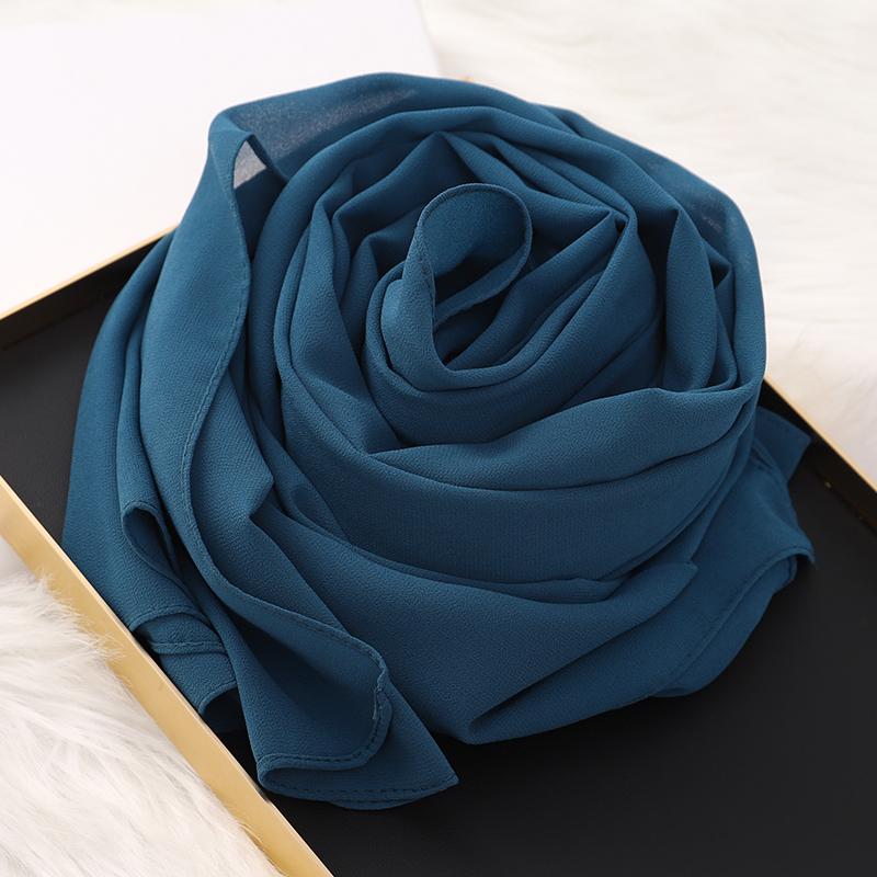 Muslim Hijab Scarf With Zipper Plain Bubble Chiffon Ready To Wear Veiled Hijab Wrap Solid Shawls Headscarf Turban Ramadan