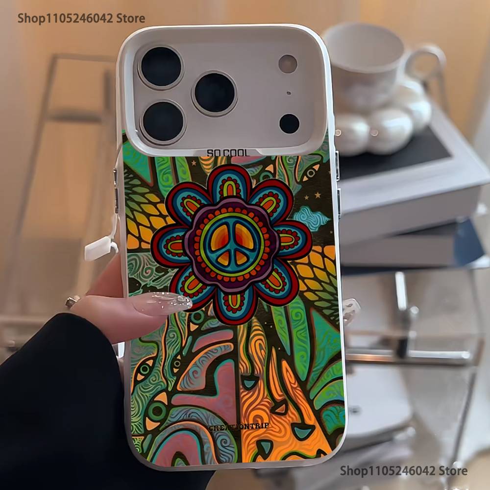 

Мир и Любовь Для iPhone 17,16,15,14,13,12,11,Mini,Pro,E,SE4,XS,MAX Белый Ударопрочный Конфетный Матовый Чехол iPhoneXR