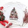 Merry Woofmas Christmas T-Shirt Festive Dog Tree Printed Tee Comfortable Personality Sweatshirt Women Tops