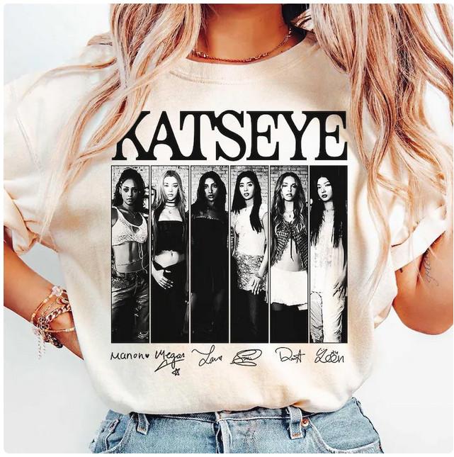 Katseye Music T Shirt Katseye Kpop Graphics Shirt Katseye Beautiful Chaos Shir Unisex T-Shirt M